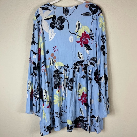 Free People Bella Printed Floral Tunic Top Size Large - Picture 4 of 4